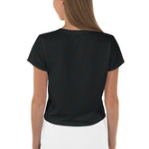 Model wearing the Peaceful Petals Crop T-Shirt with a casual outfit.